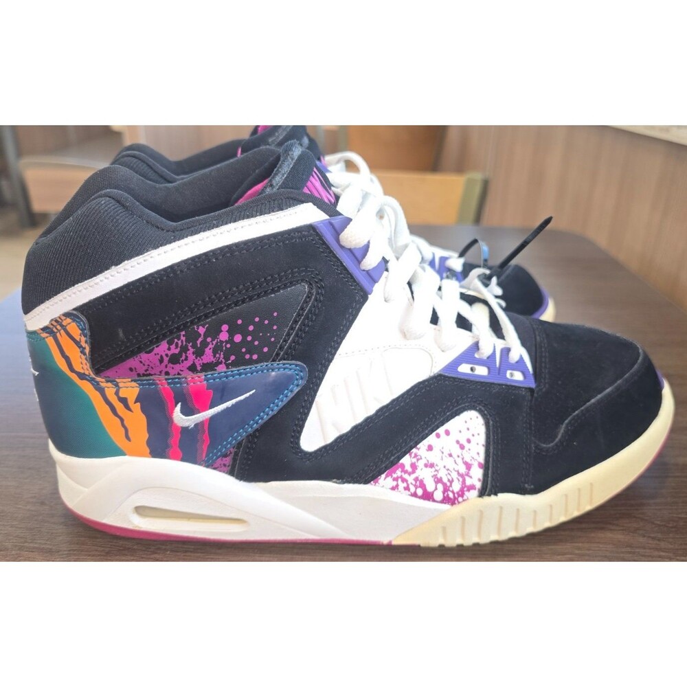 NIKE AIR TECH CHALLENGE HYBRID BLACK WHITE PINK PURPLE ANDRE AGASSI MENS 12